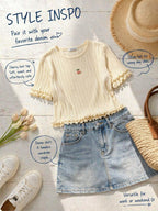 Cherry Blossom Whisper Ribbed Knit Top