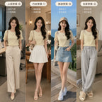 Cherry Blossom Whisper Ribbed Knit Top - Y2K Girlstyle