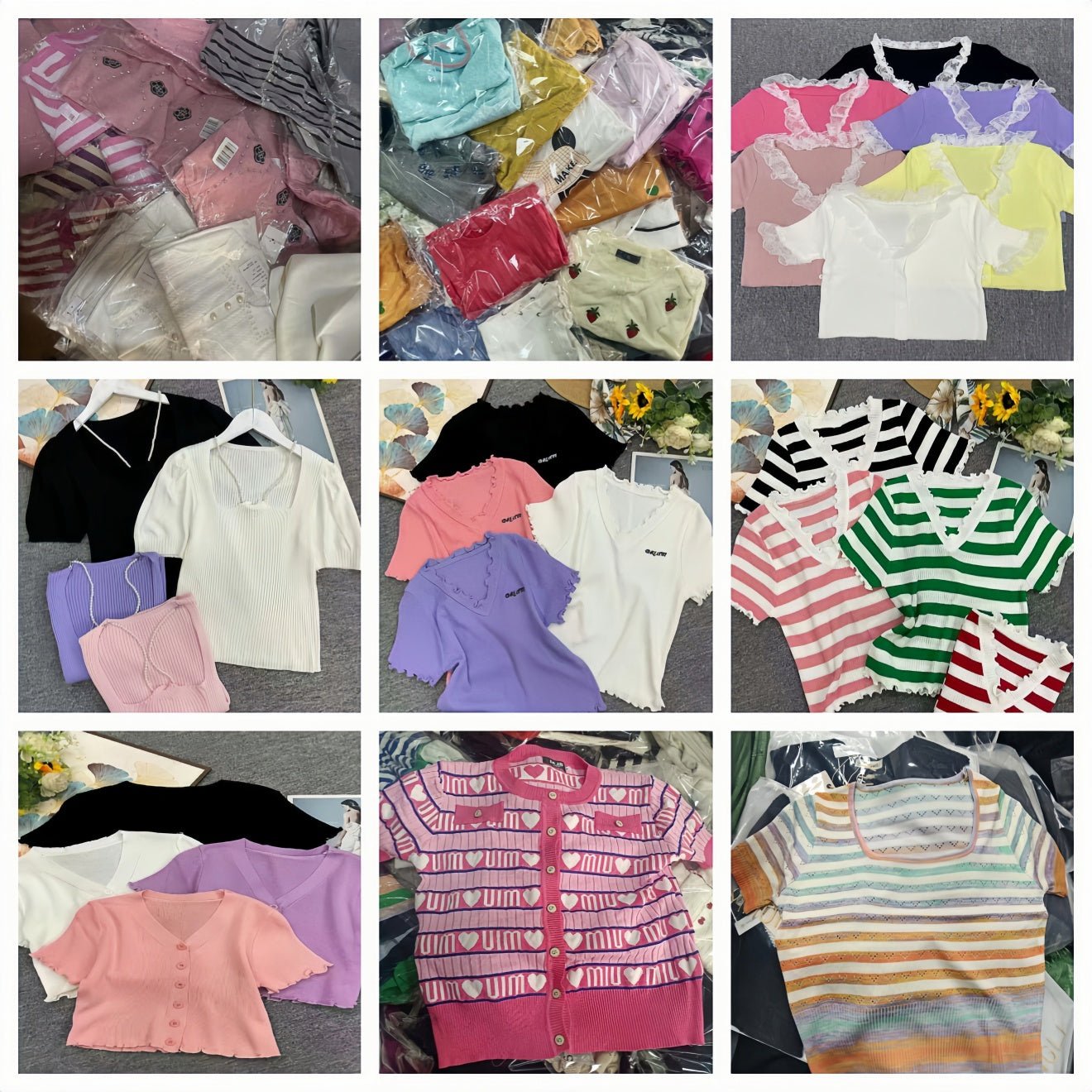 Mixed Knitwear Wholesale | Assorted Knit Tops MOQ 20 | Y2K Fashion Supplier - Y2K Girlstyle