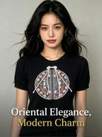 New Chinese embroidered thin ice silk knitted sweater Embroidered knitted sweater（最低50件起批） - Y2K Girlstyle
