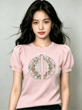 New Chinese embroidered thin ice silk knitted sweater Embroidered knitted sweater（最低50件起批） - Y2K Girlstyle