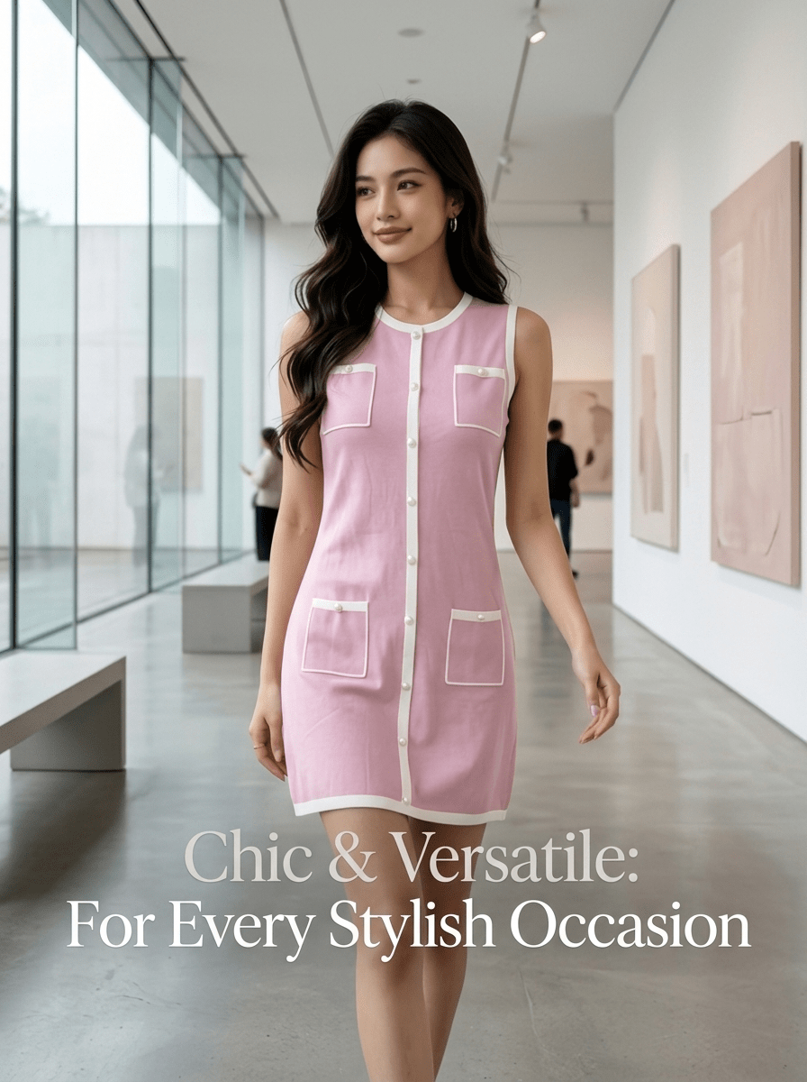 Pearl Button Knit Mini Dress | Mixed Colors & Sizes | MOQ 20pcs - Y2K Girlstyle
