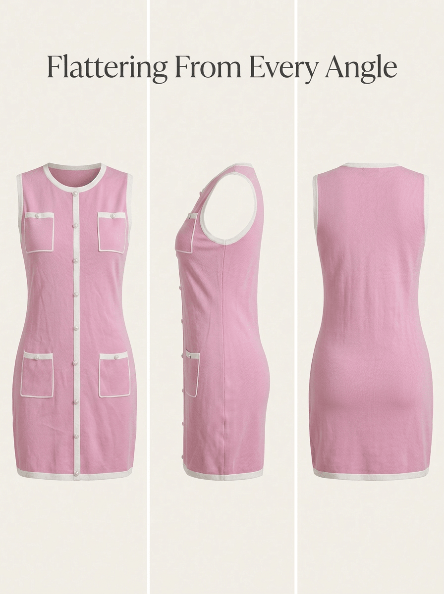 Pearl Button Knit Mini Dress | Mixed Colors & Sizes | MOQ 20pcs - Y2K Girlstyle