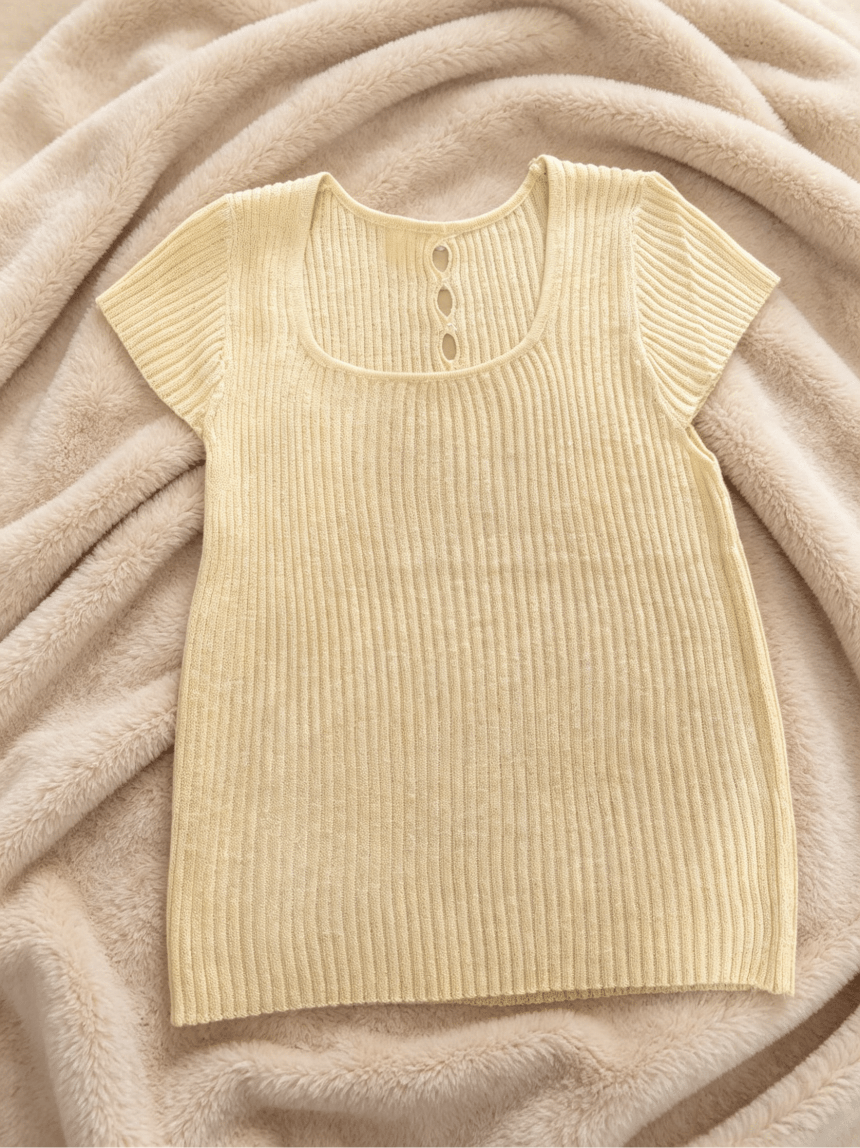 Ribbed Slim Fit Knit Top | Back Button Detail | 3 Colors Mixed | One Size | MOQ 50pcs Wholesale - Y2K Girlstyle