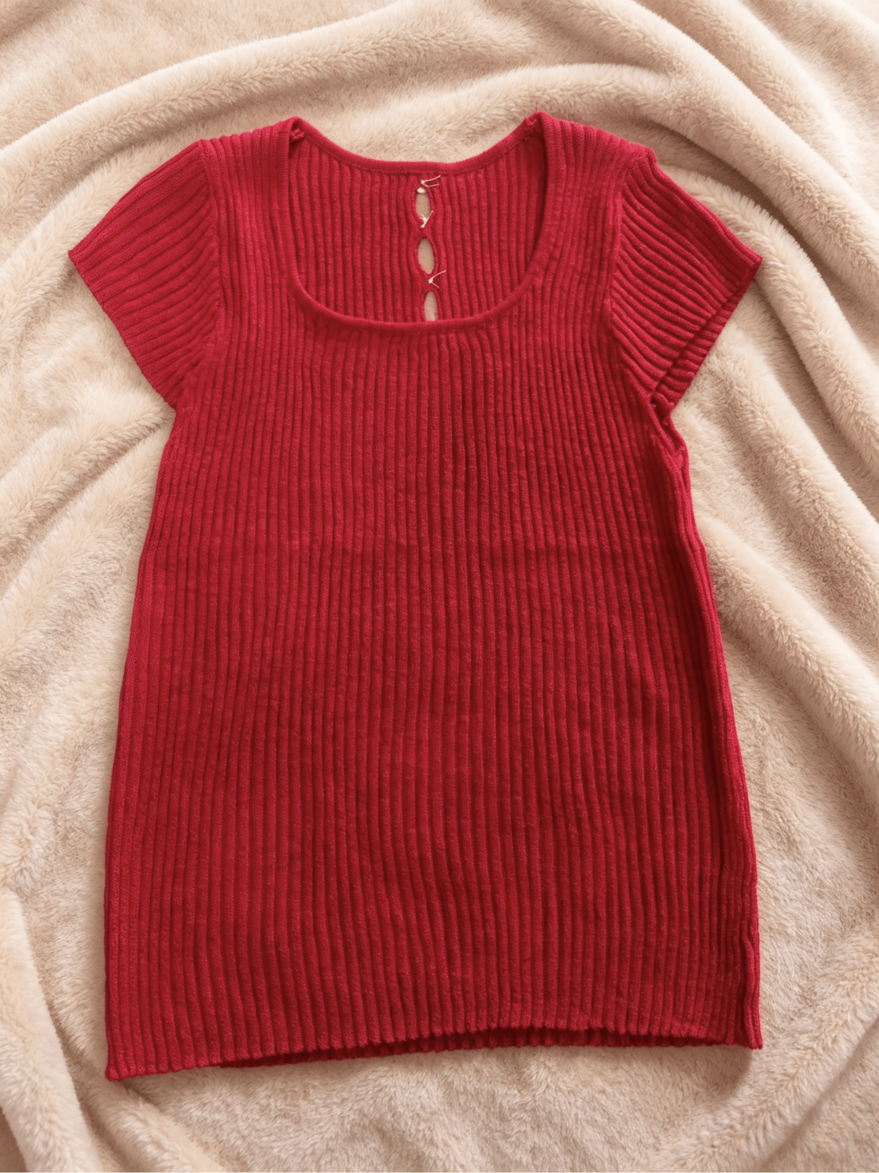 Ribbed Slim Fit Knit Top | Back Button Detail | 3 Colors Mixed | One Size | MOQ 50pcs Wholesale - Y2K Girlstyle