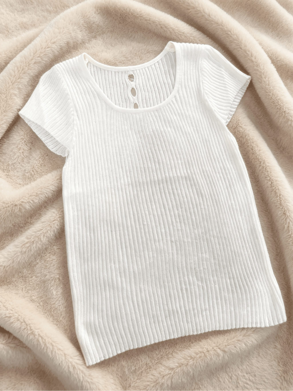 Ribbed Slim Fit Knit Top | Back Button Detail | 3 Colors Mixed | One Size | MOQ 50pcs Wholesale - Y2K Girlstyle