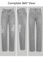 Ripped Wide - Leg Jeans | Distressed Denim Wholesale | Y2K Street Style - Y2K Girlstyle