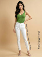 Sheer Knit Camisole | Summer Basic Tank Top | Thin V - Neck Vest Wholesale - Y2K Girlstyle