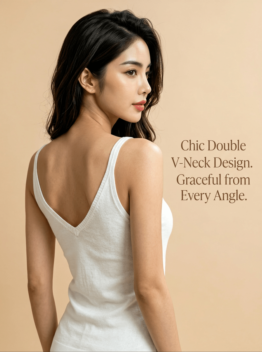 Sheer Knit Camisole | Summer Basic Tank Top | Thin V - Neck Vest Wholesale - Y2K Girlstyle