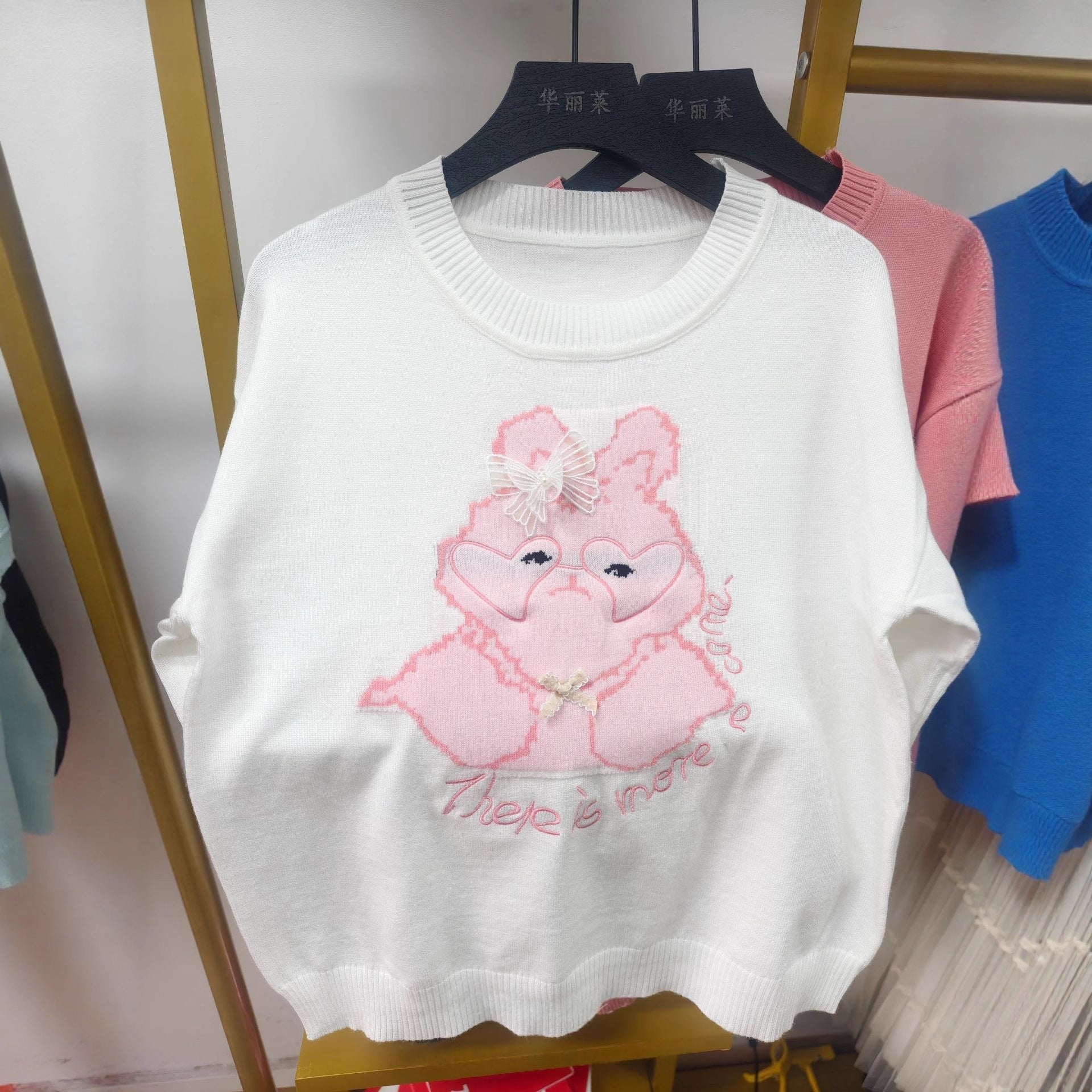 Sweet knitted long - sleeved sweater pullover embroidered sweater small whole order Sweet sweater wholesale - Y2K Girlstyle