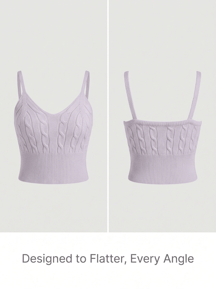 Twist Knit Camisole Top | Wholesale 50pcs MOQ | Sweet Sexy Cami - Y2K Girlstyle