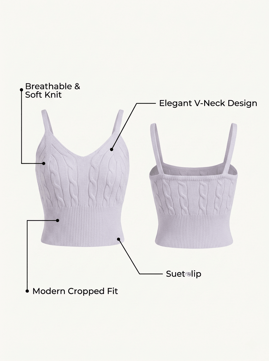 Twist Knit Camisole Top | Wholesale 50pcs MOQ | Sweet Sexy Cami - Y2K Girlstyle