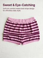 Vibrant Stripe Knit Shorts - Y2K Girlstyle