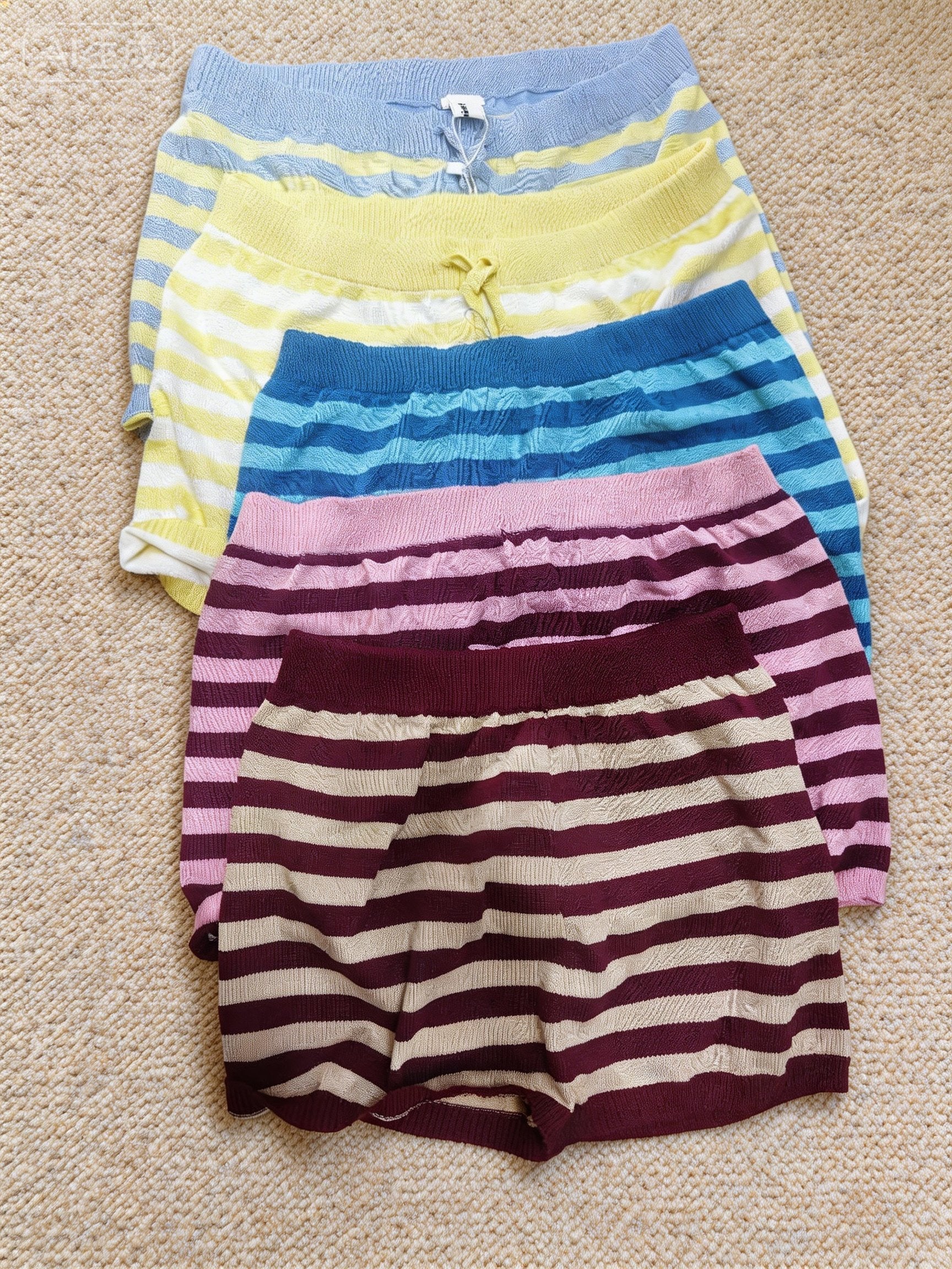 Vibrant Stripe Knit Shorts - Y2K Girlstyle