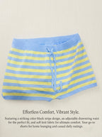 Vibrant Stripe Knit Shorts - Y2K Girlstyle