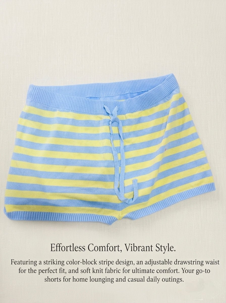 Vibrant Stripe Knit Shorts - Y2K Girlstyle