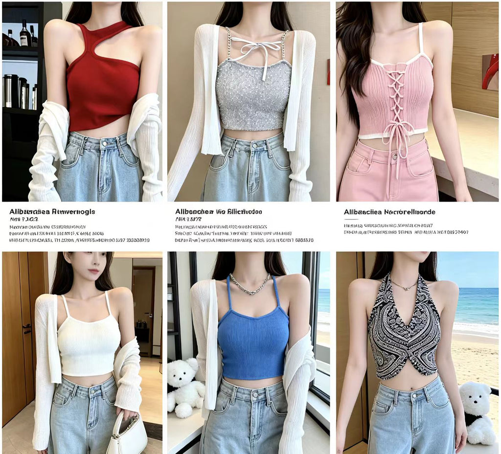 Wholesale Y2K Knit Cami & Sling Tops | Mixed Styles | MOQ 20pcs | China Direct - Y2K Girlstyle