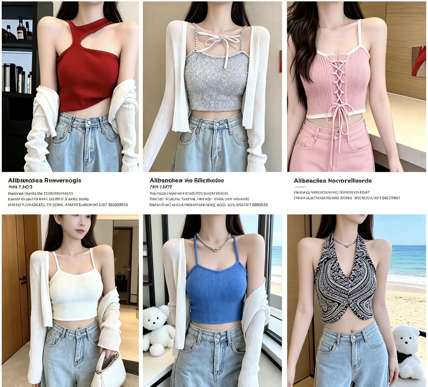 Wholesale Y2K Knit Cami & Sling Tops | Mixed Styles | MOQ 20pcs | China Direct - Y2K Girlstyle