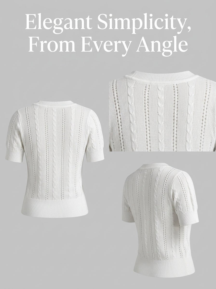 Y2K 3D Floral Hollow Crochet Knit Top | 3 Color Mix | MOQ 50pcs - Y2K Girlstyle