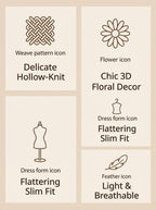 Y2K 3D Floral Hollow Crochet Knit Top | 3 Color Mix | MOQ 50pcs - Y2K Girlstyle