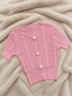 Y2K 3D Floral Hollow Crochet Knit Top | 3 Color Mix | MOQ 50pcs - Y2K Girlstyle