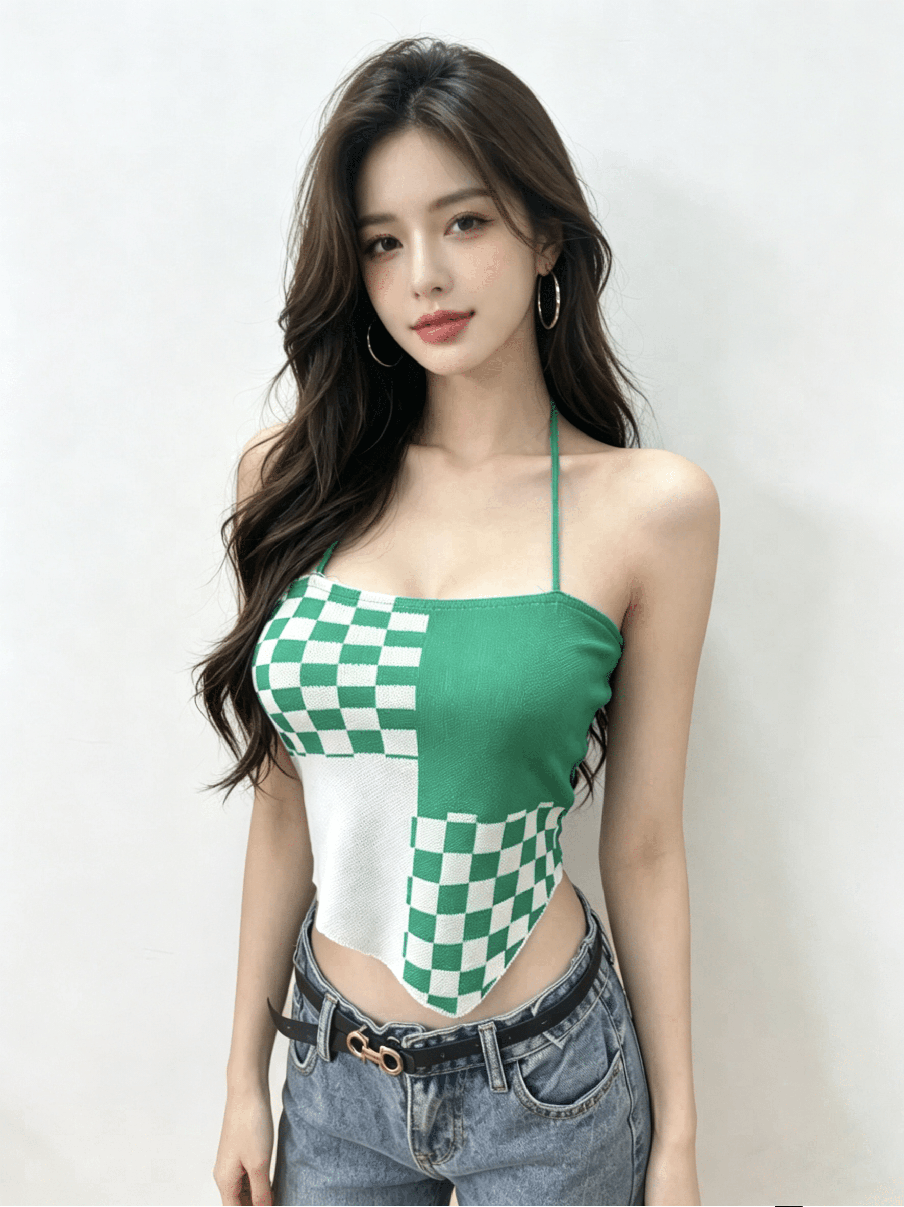Y2K Checkered Halter Knit Cami Top | 5 - Color Mix Wholesale 50pcs+ - Y2K Girlstyle