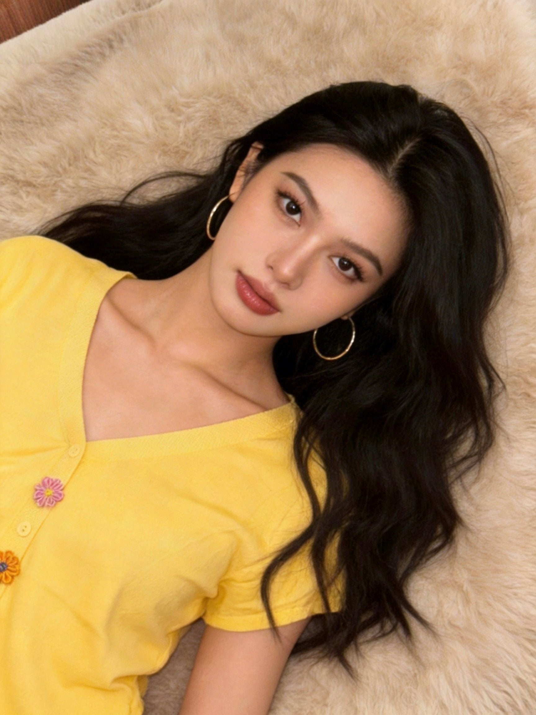 Y2K Daisy Button Knit Top | V - Neck Pastel Sweater - Y2K Girlstyle