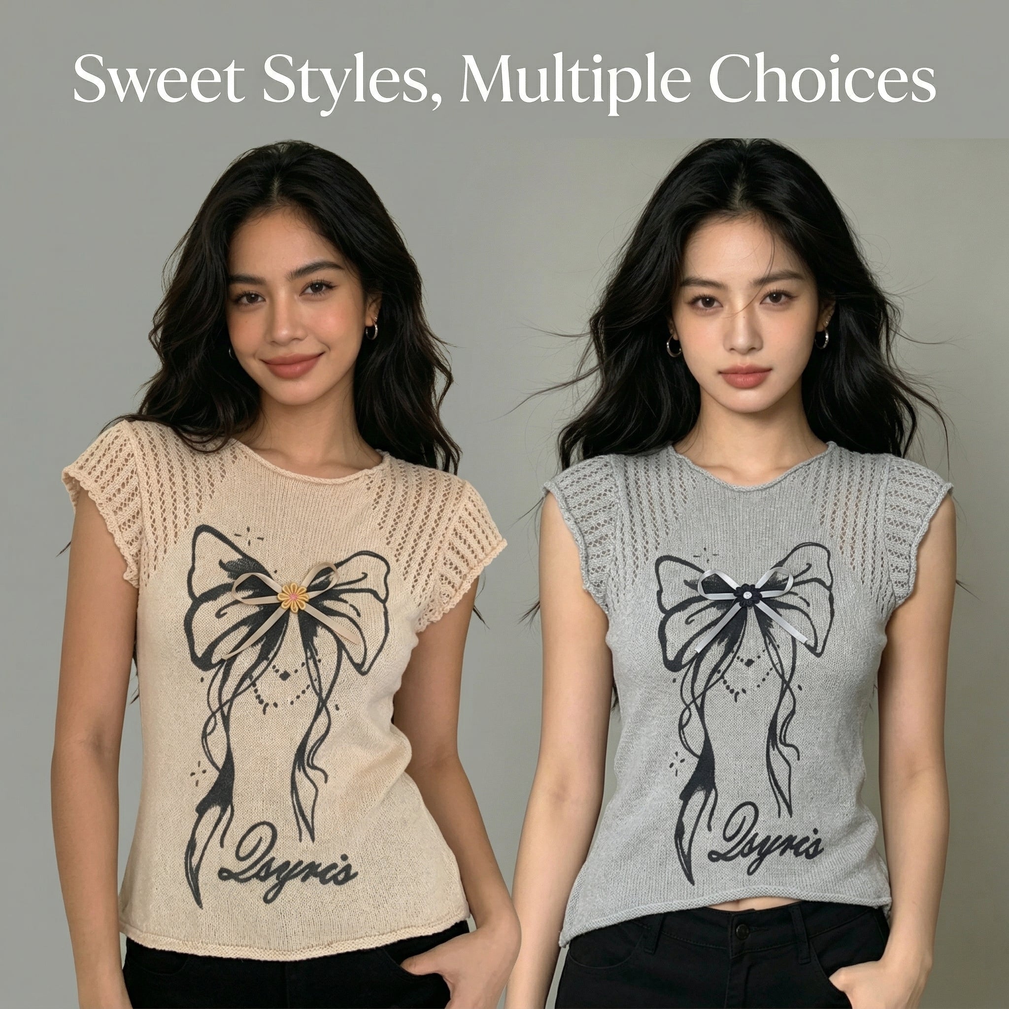 Y2K Ice Silk Knit Top | Lightweight Summer Short Sleeve Shirt - Y2K Girlstyle
