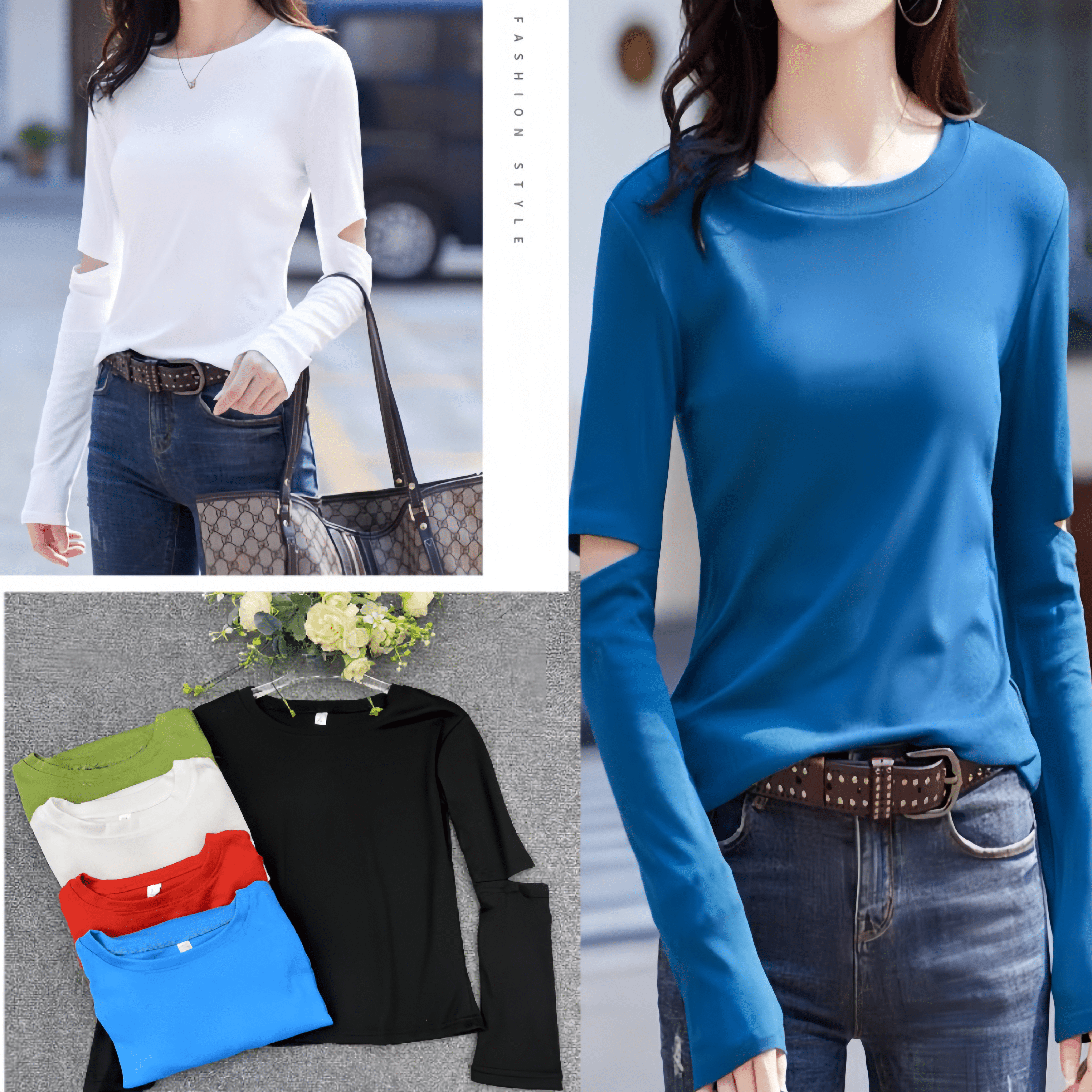Y2K Long - Sleeve Spliced Knit Top | Wholesale - Y2K Girlstyle