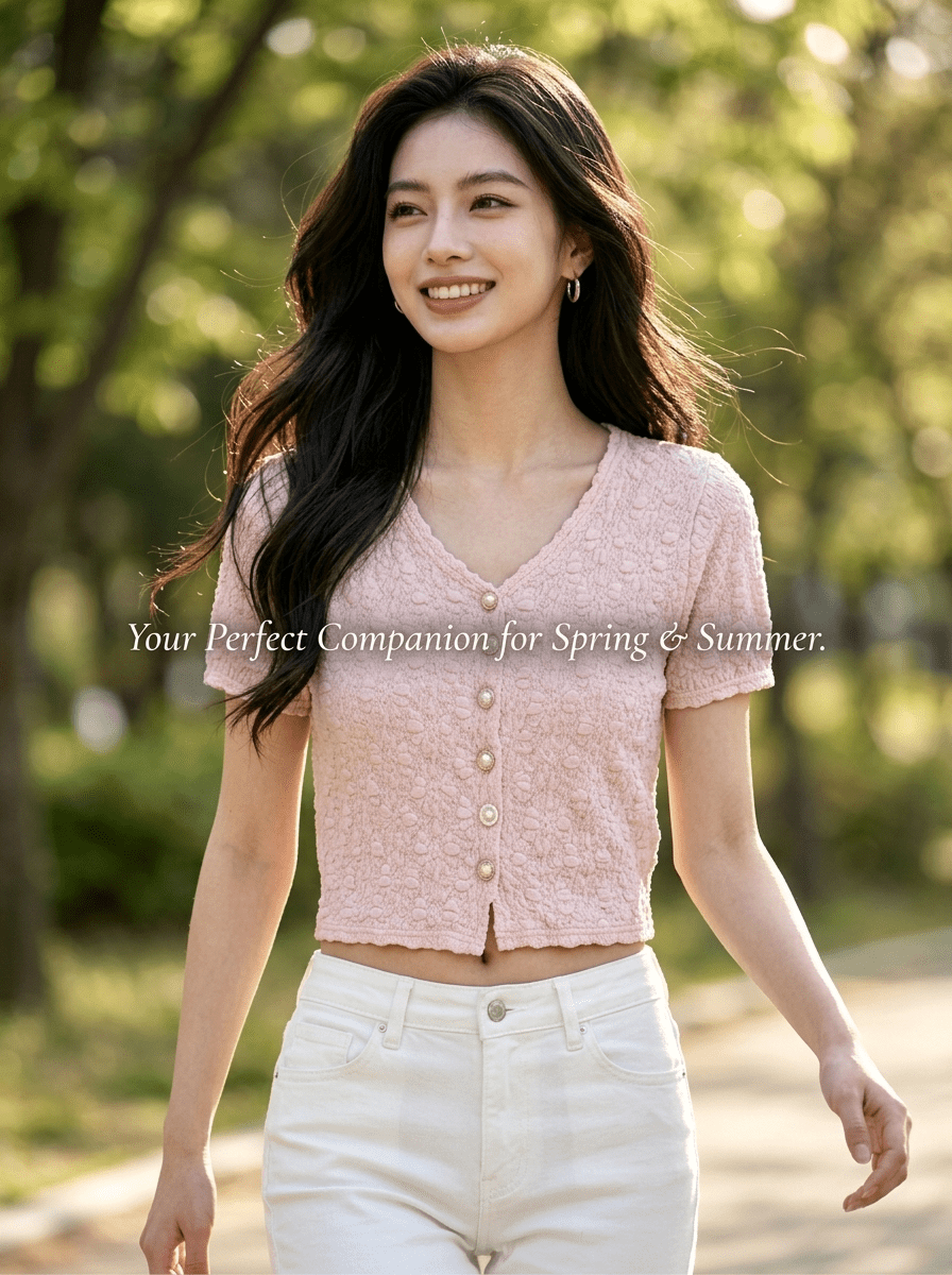 Y2K Pearl Button Floral Knit Crop Top | 3 Color Mix | MOQ 50pcs - Y2K Girlstyle
