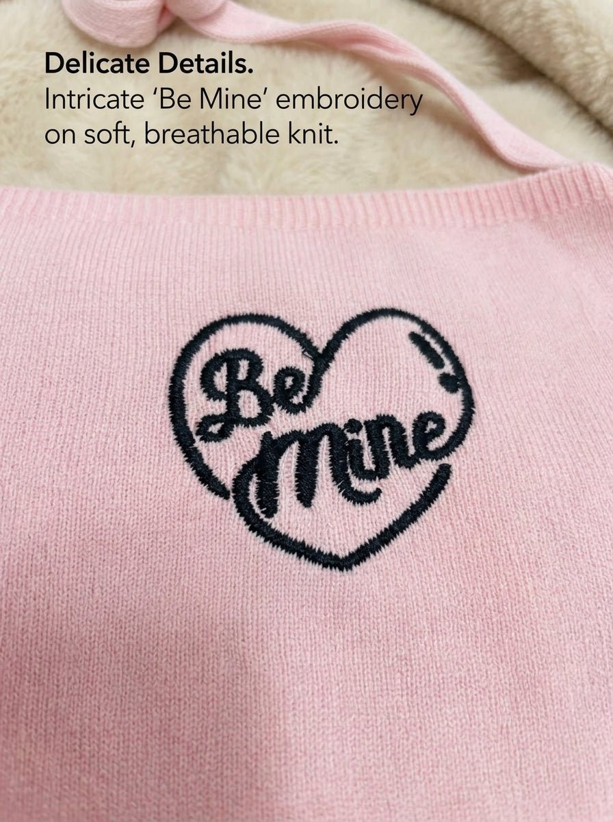 Y2K Pink Heart Embroidery Halter Top | Sexy Backless Knit Crop Top for Women Summer - Y2K Girlstyle