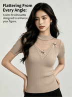 Y2K Sexy Lace Hollow - Out Knit Crop Top | Powder & Khaki Mix | MOQ 50pcs - Y2K Girlstyle