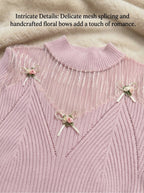 Y2K Sexy Lace Hollow - Out Knit Crop Top | Powder & Khaki Mix | MOQ 50pcs - Y2K Girlstyle