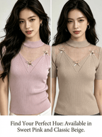 Y2K Sexy Lace Hollow - Out Knit Crop Top | Powder & Khaki Mix | MOQ 50pcs - Y2K Girlstyle