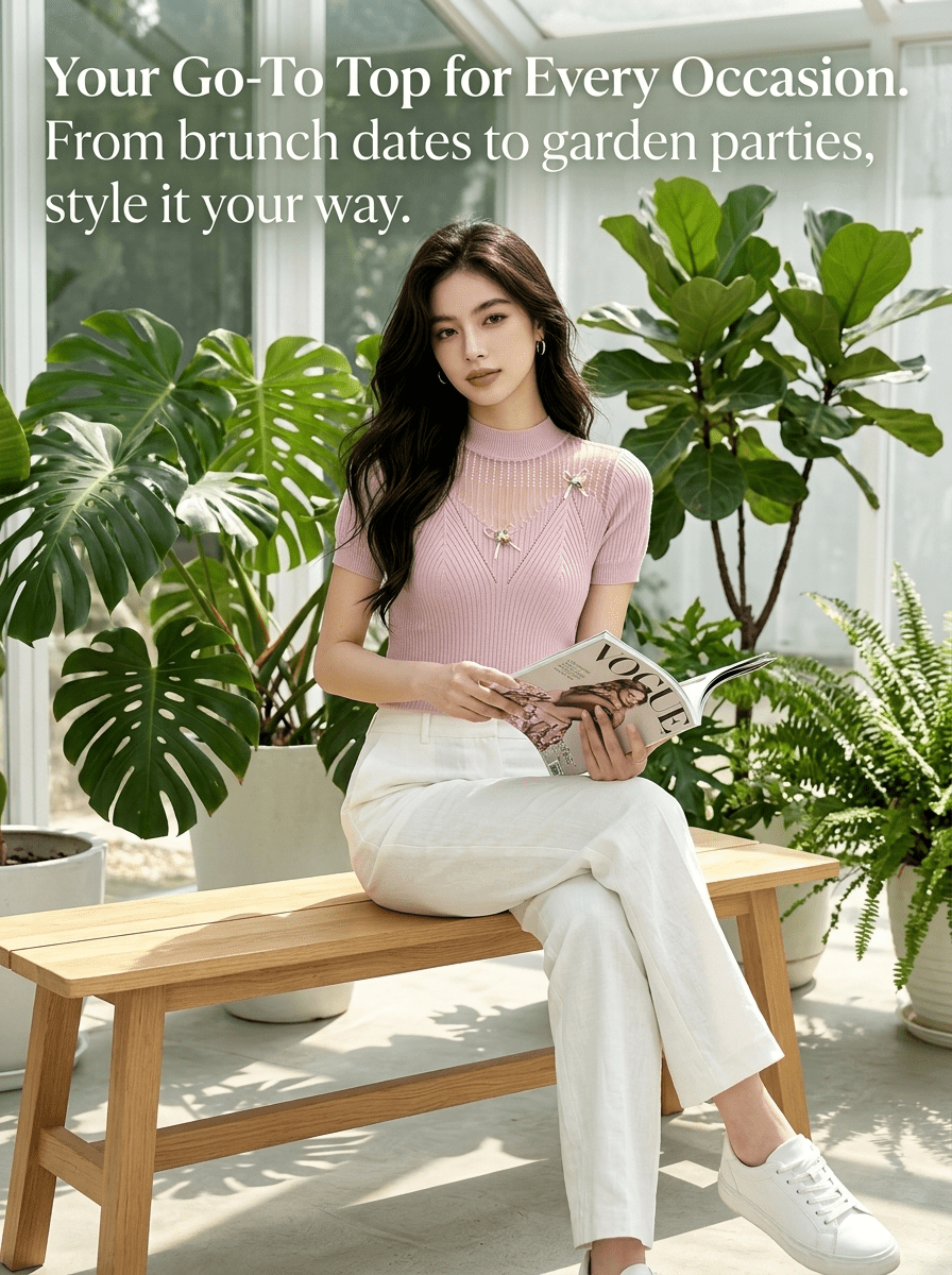 Y2K Sexy Lace Hollow - Out Knit Crop Top | Powder & Khaki Mix | MOQ 50pcs - Y2K Girlstyle