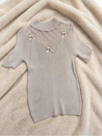 Y2K Sexy Lace Hollow - Out Knit Crop Top | Powder & Khaki Mix | MOQ 50pcs - Y2K Girlstyle