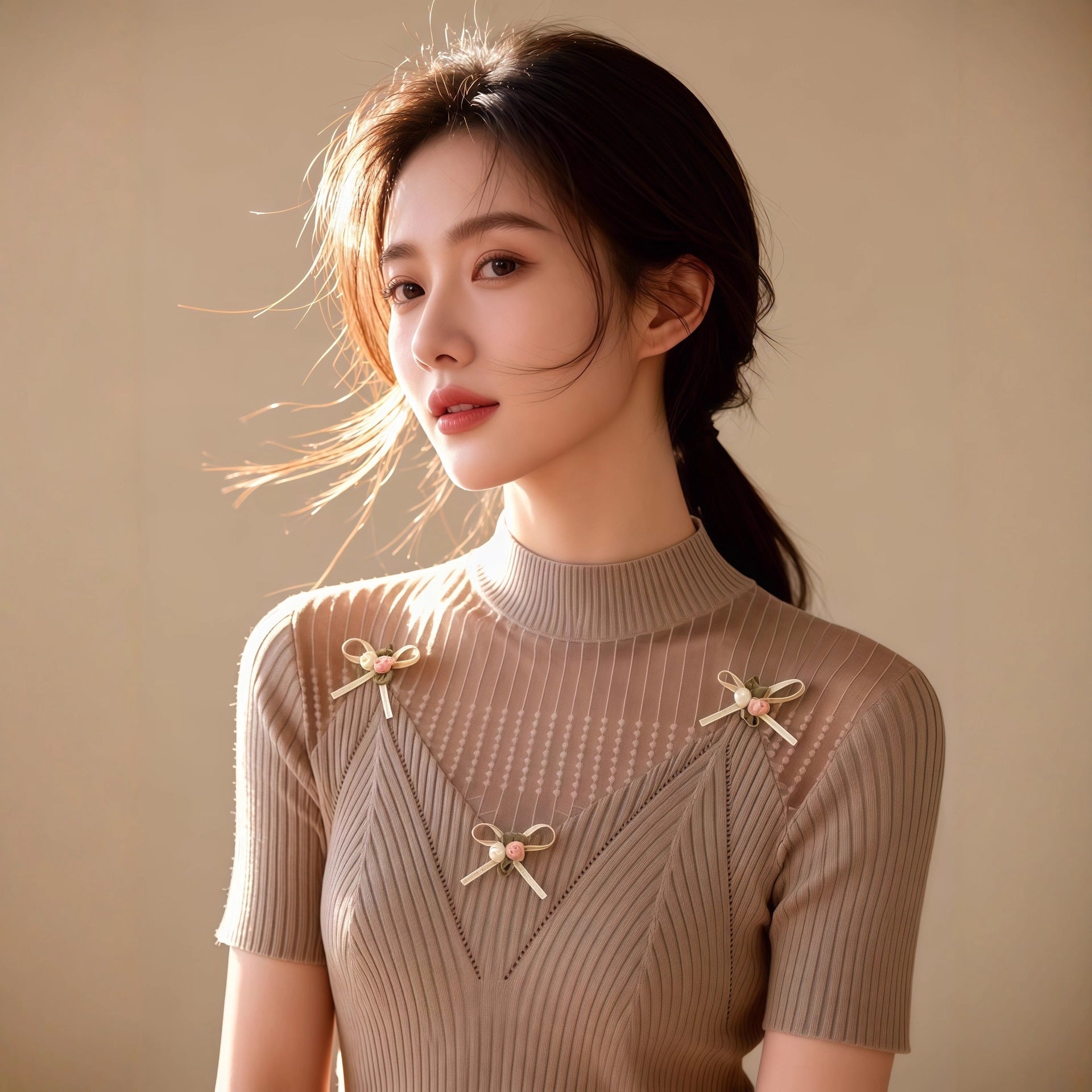 Y2K Sexy Lace Hollow - Out Knit Crop Top | Powder & Khaki Mix | MOQ 50pcs - Y2K Girlstyle
