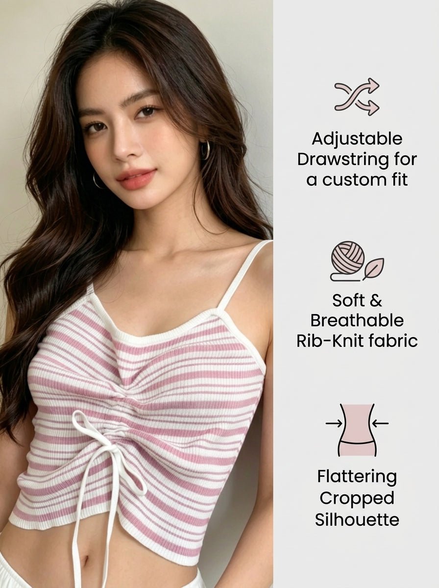 Y2K Striped Knit Cami Top | Sweet Spicy Style | One Size - Y2K Girlstyle
