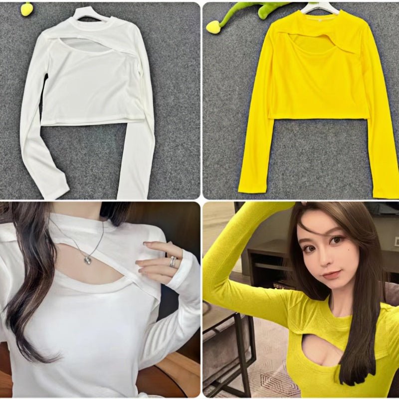 Y2K Sweet Spicy Solid Color Short Knit Top | Wholesale - Y2K Girlstyle